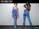 Sims 4 — Retro Paisley Pantsuit - meshes needed by pedanticbohemian — Flashback to the wild 60's, this multicolored
