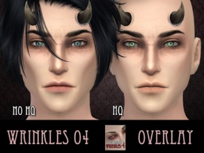 Sims 4 — Wrinkles 4 - for males - OVERLAY by RemusSirion — Wrinkles for male sims (forehead and eye area). This is the