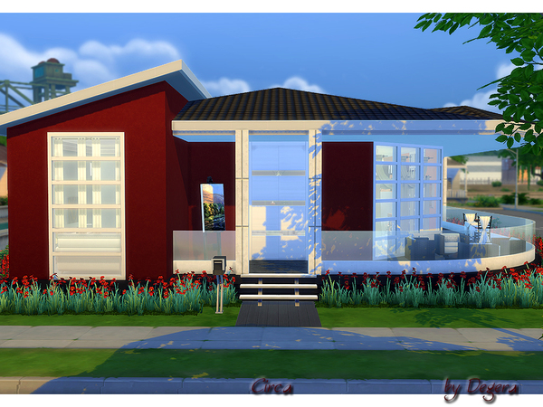 Sims 4 — Circa by Degera — What is black, white and red all over? Circa features two bedrooms, two bathrooms and open