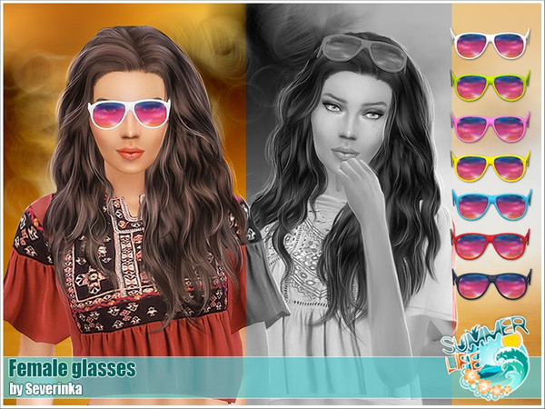 Sims 4 — [Island Paradise]  - Sun Glasses fa by Severinka_ — Sun Glasses for female 7 colors Category: glasses Clothes