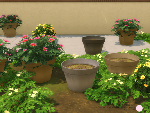 Sims 4 — Concrete Planter Medium Mesh by DOT — Concrete Planter Medium Mesh by DOT of The Sims Resource