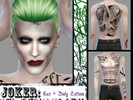 Sims 4 — JOKER - FACE + BODY TATTOOS by venus-allure — *Face + body tattoos *Comes in black and red *Download the file