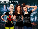 Sims 4 — Muse Tees by simmi98x — 18 black tees with different designs based on the band Muse and their songs.