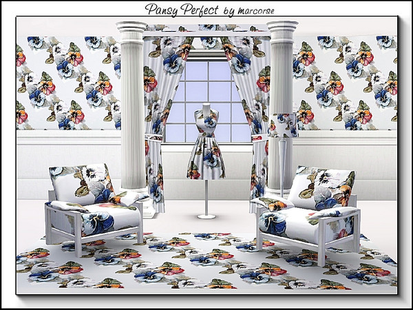 Sims 3 — Pansy Perfect_marcorse by marcorse — Fabric pattern perfect pansy trio in pretty shades.