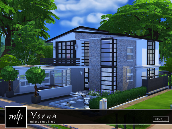 Sims 4 — Verna by mlpermalino2 — Verna is a contemporary style home for your sims, boasting its sleek and sophisticated