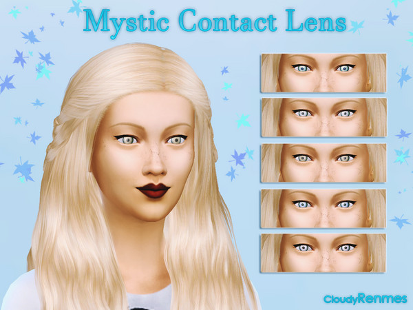 Sims 4 — Mystic Contact Lenses by CloudyRenmes — Mystic contact lenses. Includes 5 different eye colors. Credit: Model's