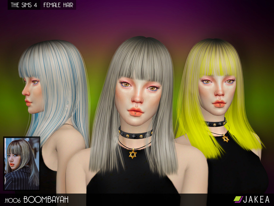 Sims 4 - JAKEA - H006 - BOOMBAYAH (Female Hair) by JAKEASims - Simple two t...