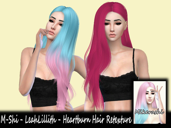 Sims 4 — M-Shi - LeahLillith - Heartburn Hair Retexture (Mesh Needed) by mikerashi — -45 Colors -Texture made by Me
