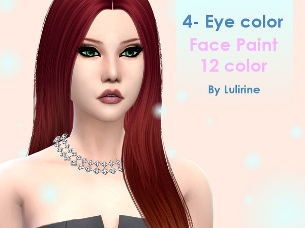 Sims 4 — 4-Eye eye color by LULIRINE — For sims 4 12 color Face paint male and female