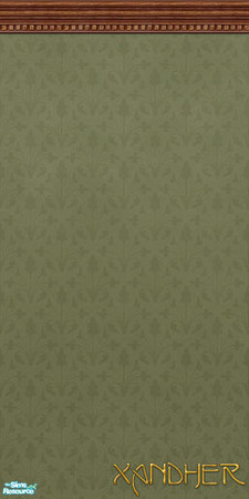 Sims 2 — Nouveau  Khaki by Xandher — A simple delicately patterned wall with decorative crown moulding in rich cherry