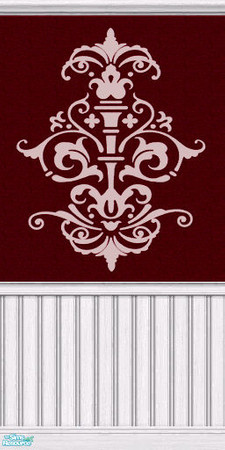 Sims 2 — Baroque wallpaper set - Individual Item by earthgirluk03 — Baroque wallpaper in wine, part of my 'Baroque