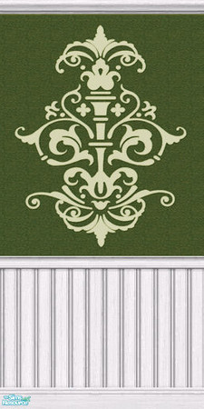 Sims 2 — Baroque wallpaper set - Individual Item by earthgirluk03 — Baroque wallpaper in viridian green, part of my