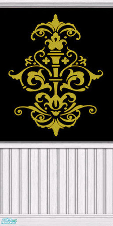 Sims 2 — Baroque wallpaper set - Individual Item by earthgirluk03 — Baroque wallpaper in black and gold, part of my