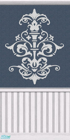 Sims 2 — Baroque wallpaper set - Individual Item by earthgirluk03 — Baroque wallpaper in blue, part of my 'Baroque