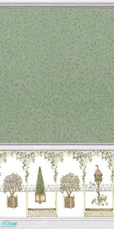 Sims 2 — Simalicious Sage by tamlfra — Main bottom with a leafy sage colored top.