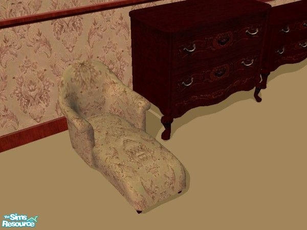 Sims 2 —  Victorian Bedroom - Recliner by fizz bomb — a delicatly patterned recliner matches bedding, curtains &