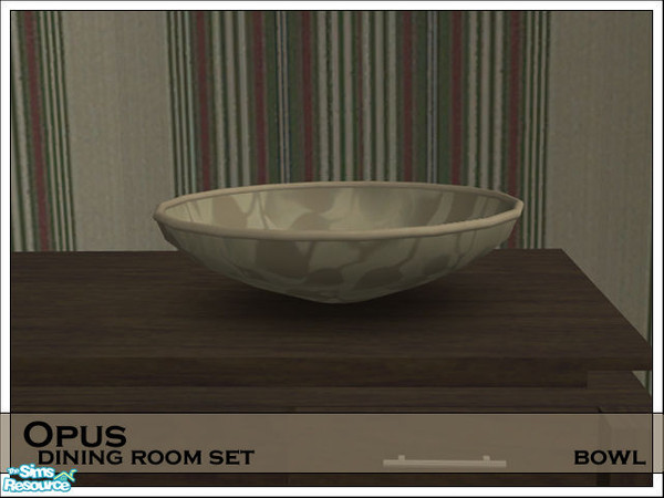 Sims 2 — 'Opus' Bowl by prin6je — Large bowl with a leaf pattern. *UPDATE* Now properly recolourable.
