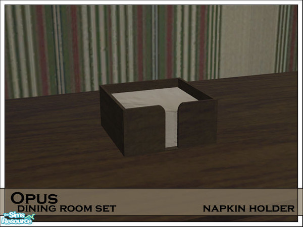 Sims 2 — 'Opus' Napkin Holder by prin6je — Small wooden napkin holder with off-white napkins. *UPDATE* - now properly