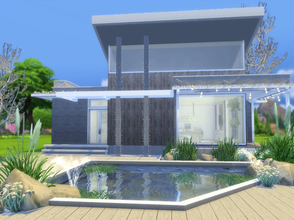 Sims 4 — Sarena by Suzz86 — Modern Home featuring open kitchen with dining area,and livingroom. 1 bedroom, 1 bathroom