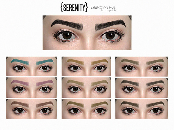 Sims 4 — SRT Eyebrows N08 by serenity-cc — - compatible with Alf-si HQ mod; - 10 colors hope you like it!
