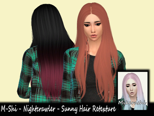 Sims 4 — M-Shi - Nightcrawler - Sunny Hair Retexture (Mesh Needed) by mikerashi — -45 Colors ( I Change my black color