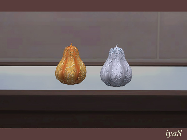 Sims 4 — Autumn Melody Pumpkin by soloriya — Decorative pumpkin with pattern. Part of Autumn Melody set. Golden and