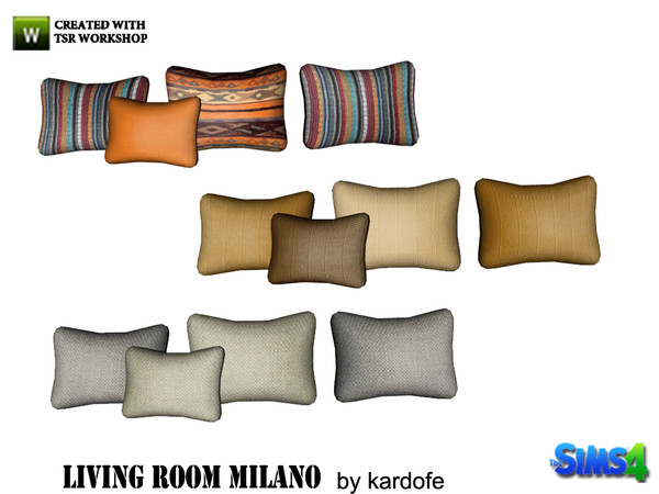 Sims 4 — kardofe_Living room Milano_Cushions by kardofe — Group of four cushions to place on the couch, in three