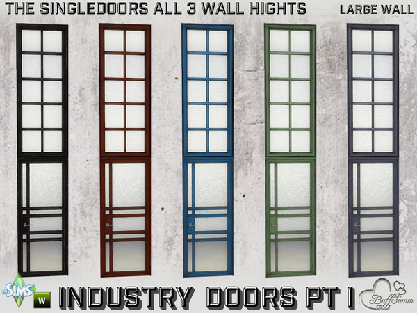 Sims 4 — Industry Singledoors v1 1x1 LW Full by BuffSumm — Part of the *Build Industry Set* Created by BuffSumm @ TSR