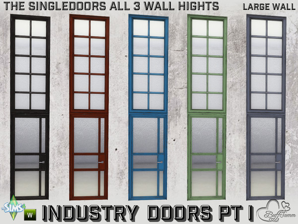 Sims 4 — Industry Singledoors v2 1x1 LW Full by BuffSumm — Part of the *Build Industry Set* Created by BuffSumm @ TSR
