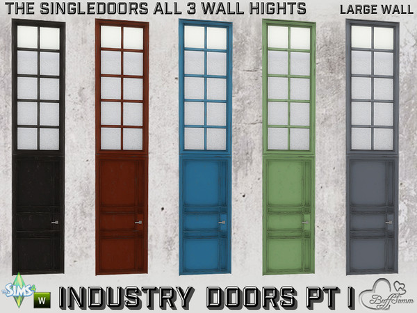 Sims 4 — Industry Singledoors v1 1x1 LW Full A by BuffSumm — Part of the *Build Industry Set* Created by BuffSumm @ TSR