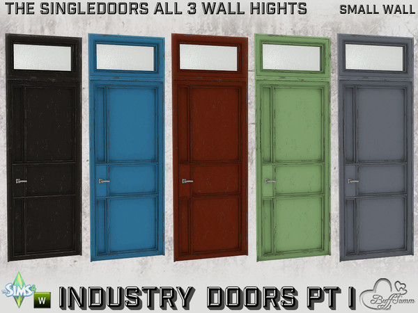 Sims 4 — Industry Singledoors v2 1x1 SW Full A by BuffSumm — Part of the *Build Industry Set* Created by BuffSumm @ TSR
