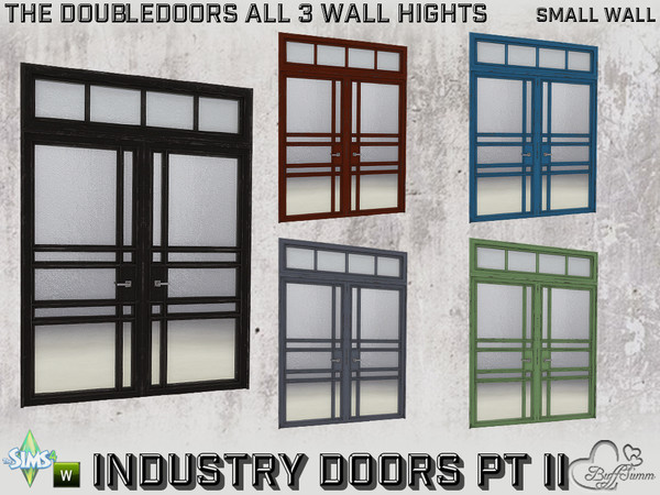 Sims 4 — Industry Doubledoors v1 2x1 SW Full by BuffSumm — Part of the *Build Industry Set* Created by BuffSumm @ TSR