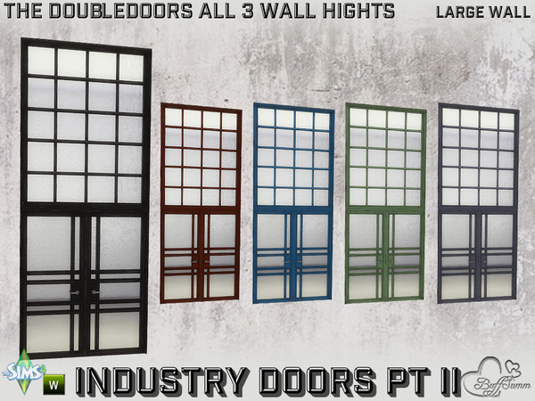 Sims 4 — Industry Doubledoors v1 2x1 LW by BuffSumm — Part of the *Build Industry Set* Created by BuffSumm @ TSR