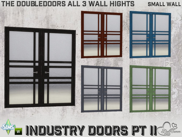 Sims 4 — Industry Doubledoors v1 2x1 SW by BuffSumm — Part of the *Build Industry Set* Created by BuffSumm @ TSR