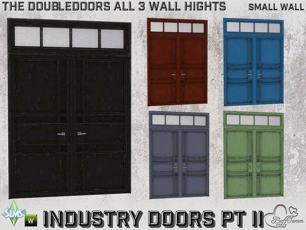 Sims 4 — Industry Doubledoors v1 2x1 SW Full A by BuffSumm — Part of the *Build Industry Set* Created by BuffSumm @ TSR