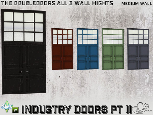 Sims 4 — Industry Doubledoors v1 2x1 MW A by BuffSumm — Part of the *Build Industry Set* Created by BuffSumm @ TSR