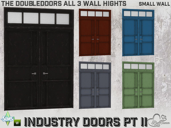 Sims 4 — Industry Doubledoors v2 2x1 SW Full A by BuffSumm — Part of the *Build Industry Set* Created by BuffSumm @ TSR