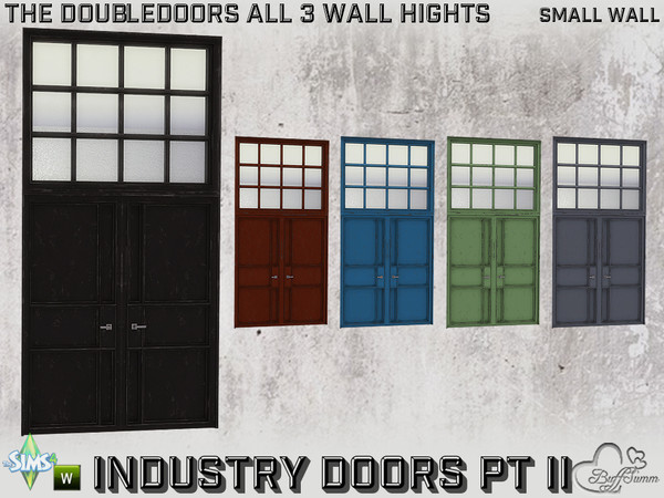 Sims 4 — Industry Doubledoors v2 2x1 MW A by BuffSumm — Part of the *Build Industry Set* Created by BuffSumm @ TSR