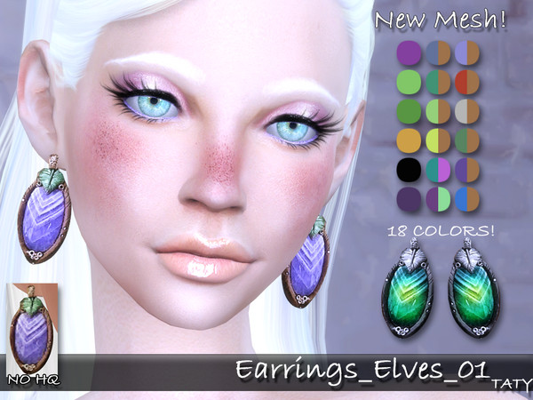 Sims 4 — [Ts4]Taty_Earrings_Elves_01 by tatygagg — - Female - Human, Alien - Teen to Elder - Hq Compatible - New Mesh