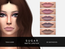 Sims 4 — SUGAR Lipstick by girlofwinter — A new matte lipstick in five sugary-sweet shades for a cute and sophisticated