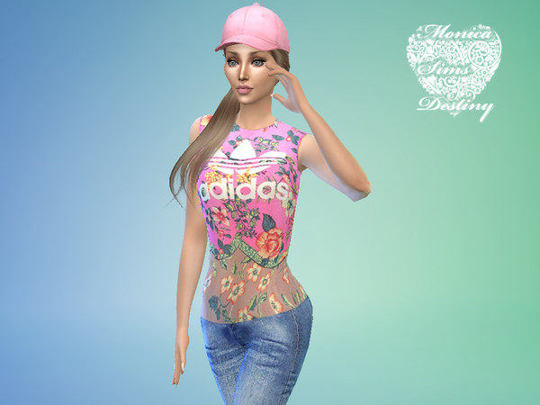 Sims 4 — Adidas Flower Top - Outdoor Retreat needed by MyDestiny93 — I love sport clothes. Today Top Adidas Originals