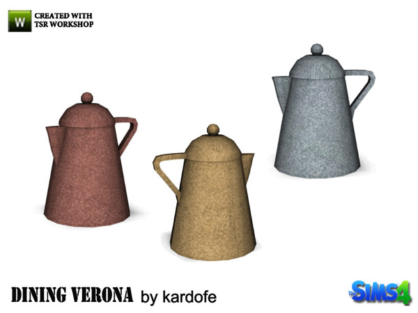 Sims 4 — kardofe_Dining Verona_Coffee maker by kardofe — Old brass coffee maker in three different colors 