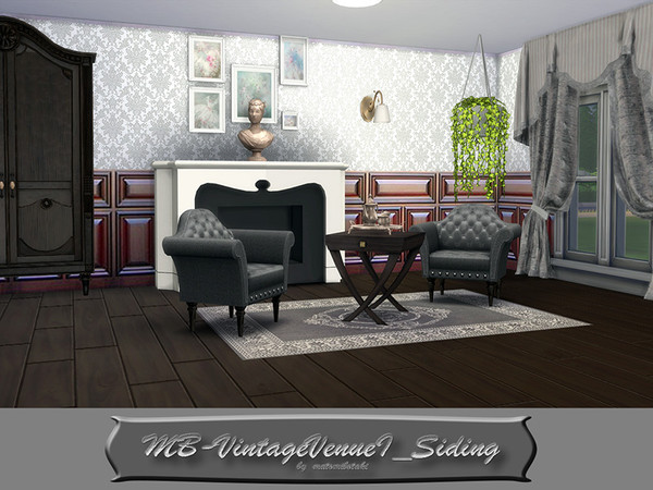 Sims 4 — MB-VintageVenueI_Siding by matomibotaki — MB-VintageVenueI_Siding, elegant and stylish wallpaper, partyl with