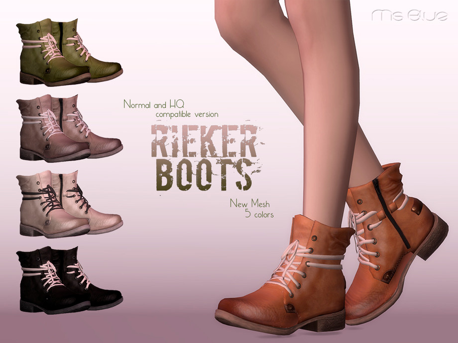 Vrijstelling Verbeteren Oneffenheden The Sims Resource - Rieker Boots Normal+HQ Compatible