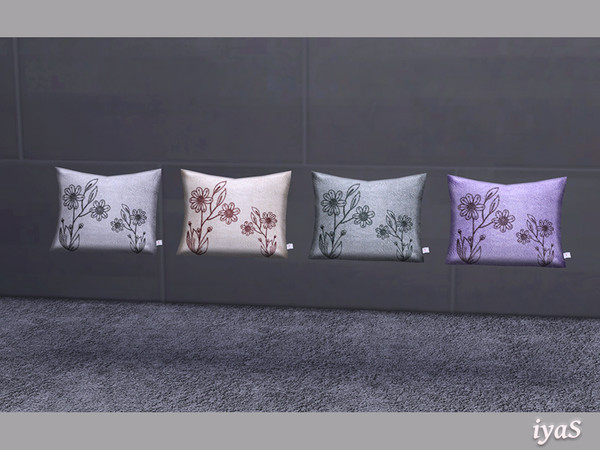 Sims 4 — Paulina Big Pillow by soloriya — Big pillow with flowers for a sofa, loveseat or living chair from this set.