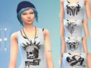 Sims 4 — Chloe Price 5pc Shirt (Life is Strange) by kaylabee17 — CAS Standalone 5 pack of tee's worn by Chloe Price in