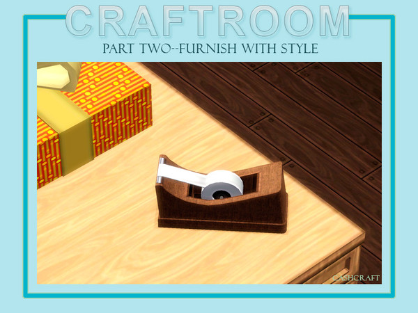 Sims 3 — Craftroom Tape Dispenser by Cashcraft — A bit more clutter, a tape dispenser. Tape is invisible when applied and