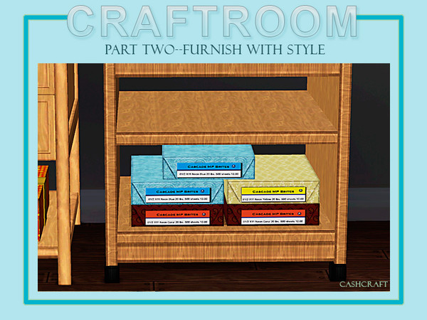 Sims 3 — Craftroom Paper by Cashcraft — A few reams of colored craft paper for special projects--more clutter. Created by