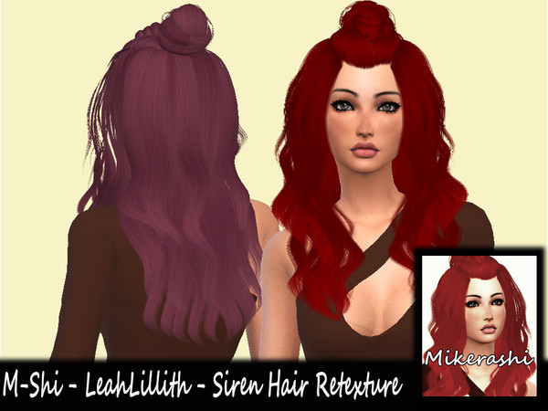 Sims 4 — M-Shi - LeahLillith - Siren Hair Retexture (Mesh Needed) by mikerashi — -33 Colors (No Ombre) -Texture made by