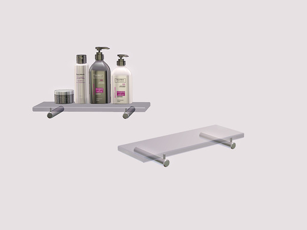 Sims 3 — Black White Bathroom - Glass Shelf by ung999 — Black White Bathroom - Glass Shelf Recolorable Channels : 3